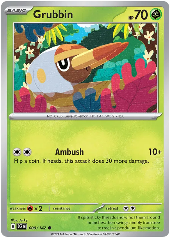 Grubbin Stellar Crown Pokemon Single Card 009/142