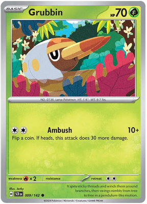 Grubbin Stellar Crown Pokemon Single Card 009/142