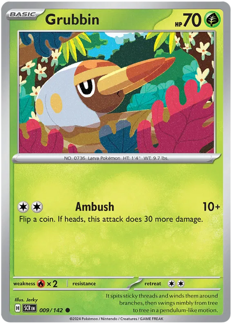 Grubbin Stellar Crown Pokemon Single Card 009/142