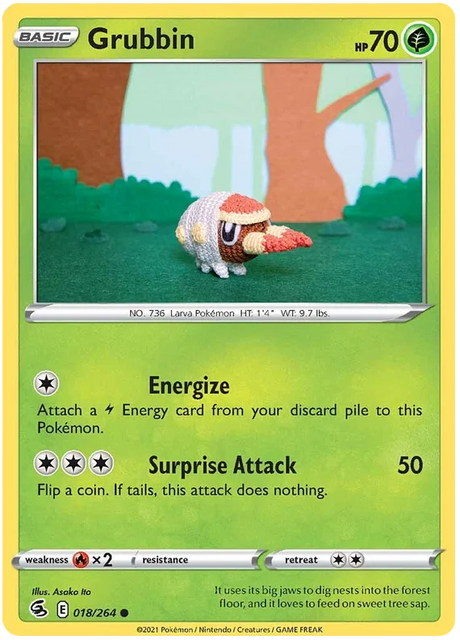 Grubbin Fusion Strike Pokemon Card Singles 018/264