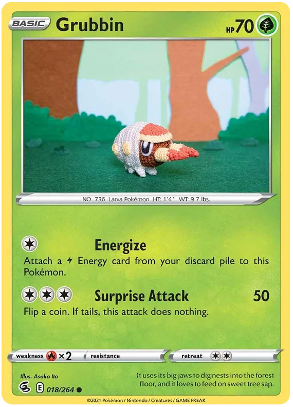 Grubbin Fusion Strike Pokemon Card Singles 018/264