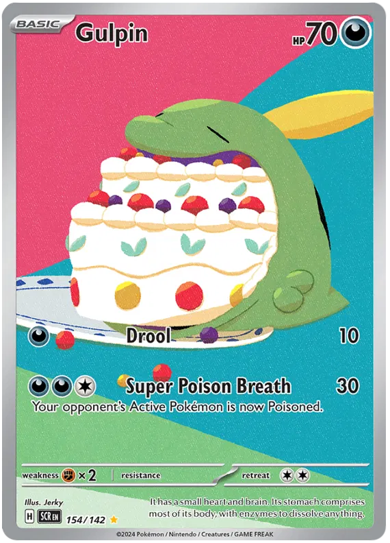 Gulpin Illustration Rare Stellar Crown Pokemon Single Card 154/142