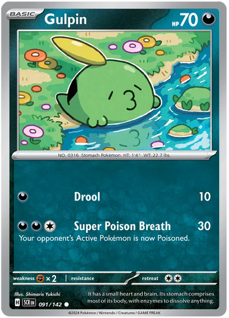 Gulpin Stellar Crown Pokemon Single Card 091/142