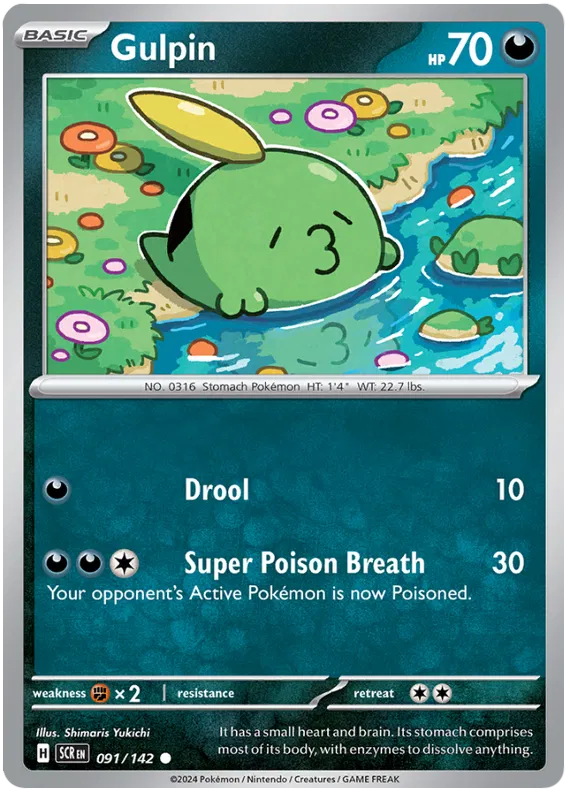 Gulpin Stellar Crown Pokemon Single Card 091/142