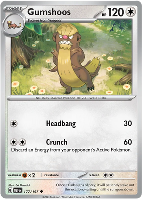 Gumshoos Obsidian Flames Single Pokemon Card