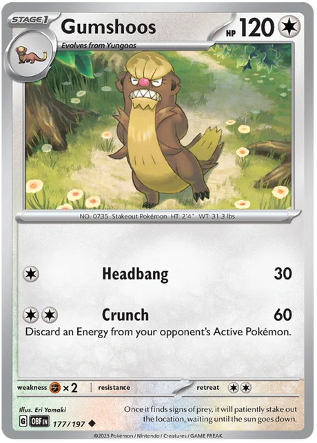 Gumshoos Obsidian Flames Single Pokemon Card