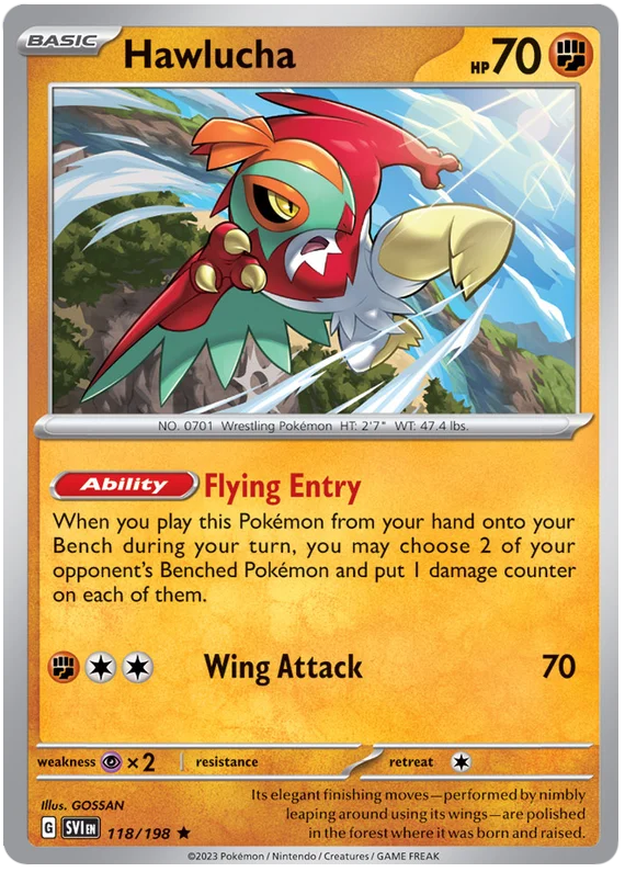 Hawlucha Scarlet & Violet Base Set Pokemon Card Single