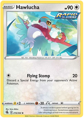 Hawlucha Fusion Strike Pokemon Card Singles 216/264