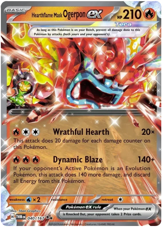 Hearthflame Mask Ogerpon Twilight Masquerade Pokemon Single 040/167