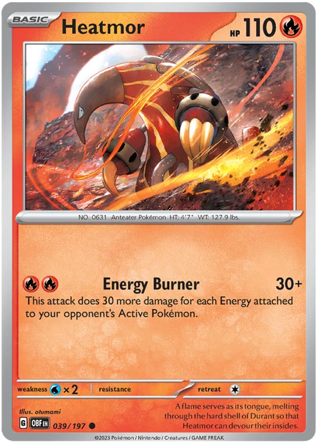Heatmor Obsidian Flames Single Pokemon Card