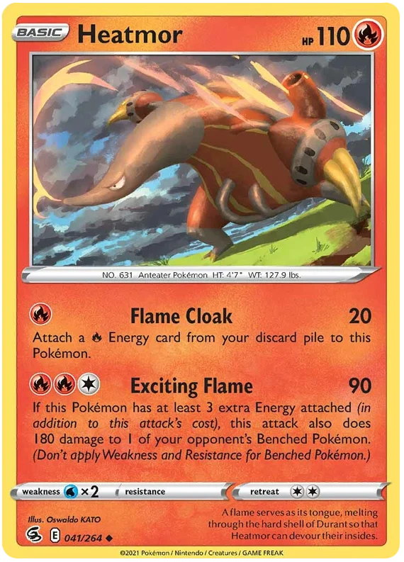 Heatmor Fusion Strike Pokemon Card Singles 041/264