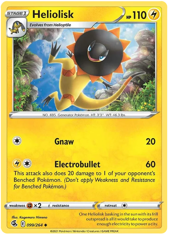Heliolisk Fusion Strike Pokemon Card Singles 099/264