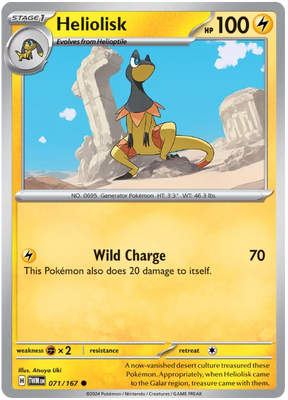 Heliolisk Twilight Masquerade Pokemon Single 071/167