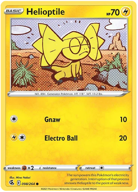 Helioptile Fusion Strike Pokemon Card Singles 098/264