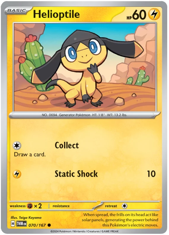Helioptile Twilight Masquerade Pokemon Single 070/167