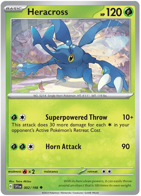 Heracross Scarlet & Violet Base Set Pokemon Card Single
