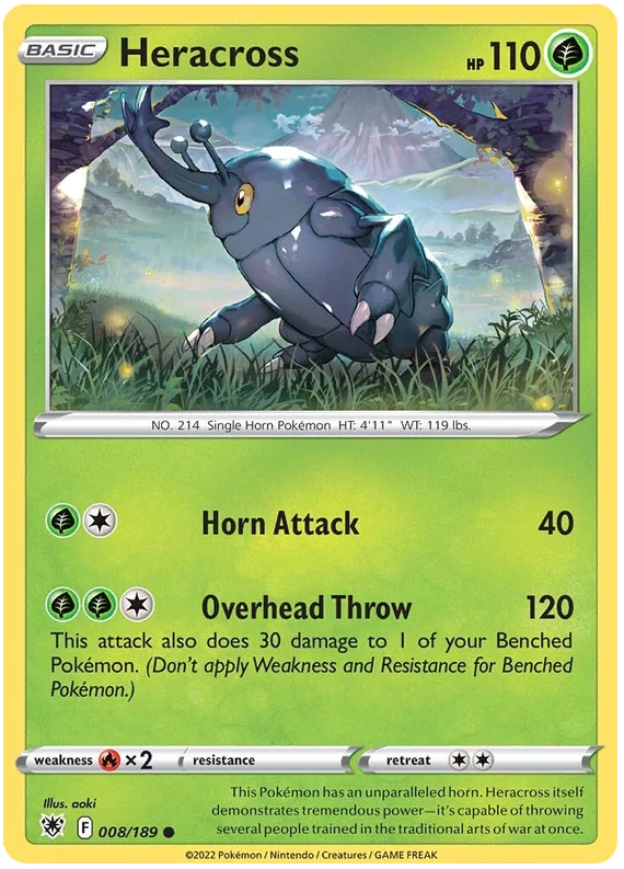 Heracross Astral Radiance Pokemon Card Singles 008/189