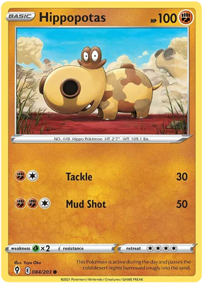 Hippopotas 084/203 - Pokemon TCG Evolving Skies card