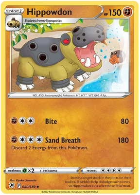 Hippowdon Astral Radiance Pokemon Card Singles 080/189