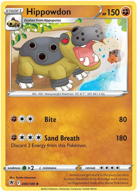 Hippowdon Astral Radiance Pokemon Card Singles 080/189