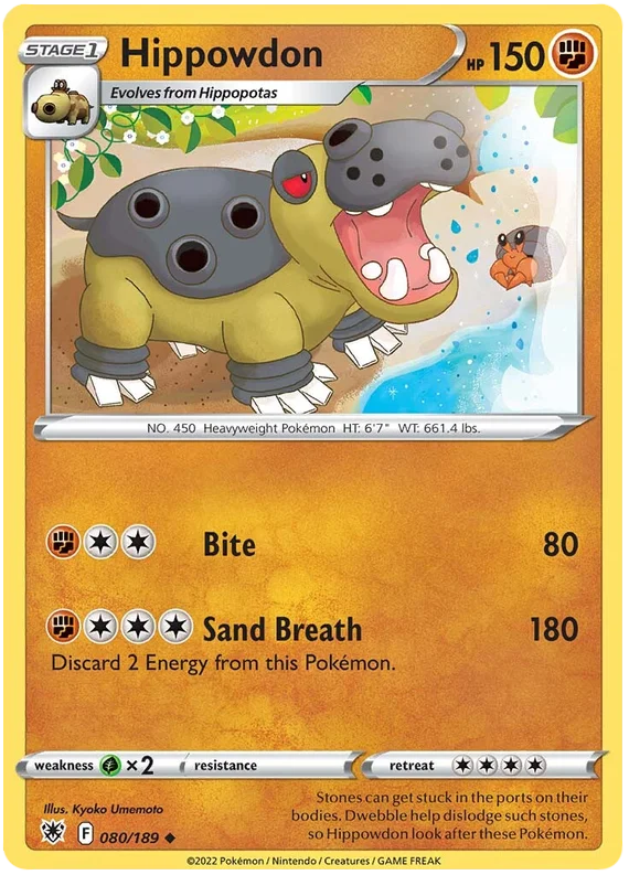 Hippowdon Astral Radiance Pokemon Card Singles 080/189