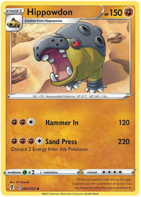 Hippowdon 085/203 - Pokemon TCG Evolving Skies card