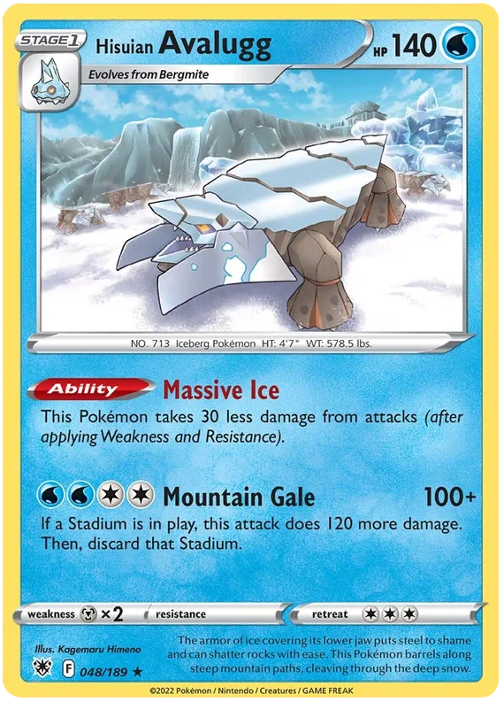 Hisuian Avalugg Astral Radiance Pokemon Card Singles 048/189