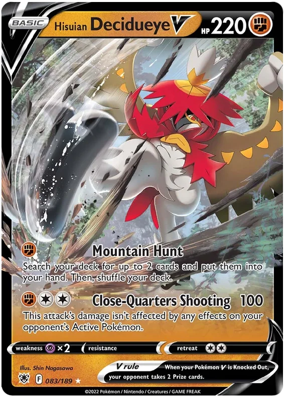 Hisuian Decidueye V Astral Radiance Pokemon Card Singles 083/189