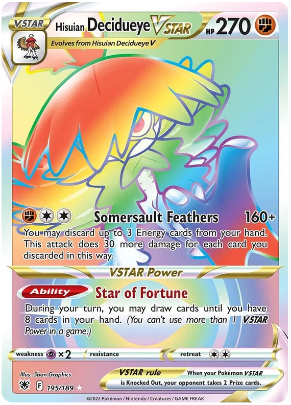 Hisuian Decidueye VSTAR Astral Radiance Pokemon Card Singles 195/189