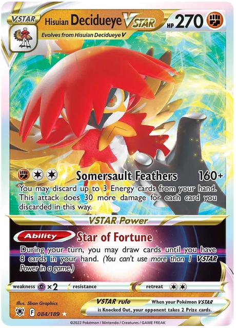 Hisuian Decidueye VSTAR Astral Radiance Pokemon Card Singles 084/189