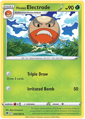 Hisuian Electrode Astral Radiance Pokemon Card Singles 003/189