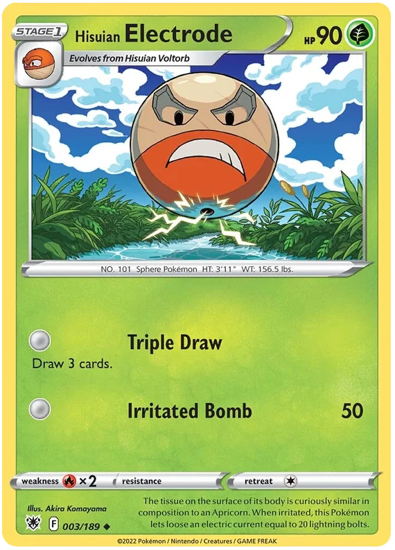 Hisuian Electrode Astral Radiance Pokemon Card Singles 003/189
