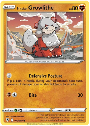Hisuian Growlithe Astral Radiance Pokemon Card Singles 070/189