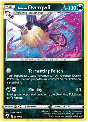 Hisuian Overqwil Astral Radiance Pokemon Card Singles 090/189