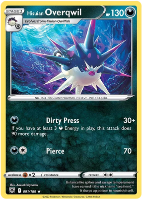 Hisuian Overqwil Astral Radiance Pokemon Card Singles 091/189