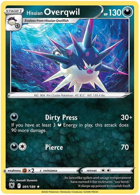 Hisuian Overqwil Astral Radiance Pokemon Card Singles 091/189