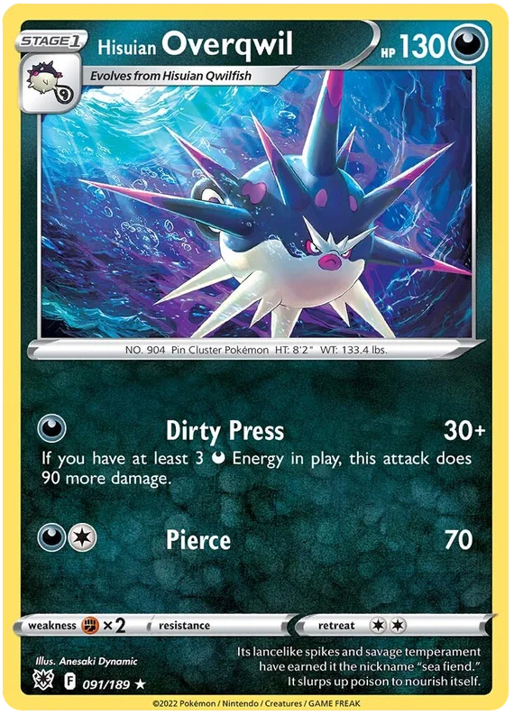Hisuian Overqwil Astral Radiance Pokemon Card Singles 091/189