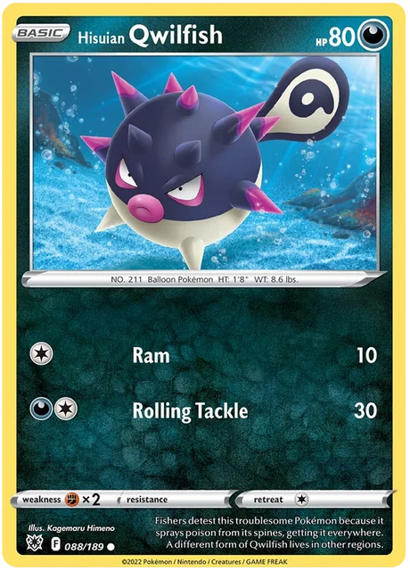 Hisuian Qwilfish Astral Radiance Pokemon Card Singles 088/189