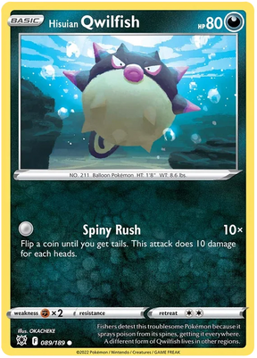 Hisuian Qwilfish Astral Radiance Pokemon Card Singles 089/189