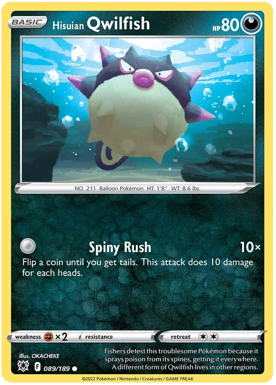 Hisuian Qwilfish Astral Radiance Pokemon Card Singles 089/189