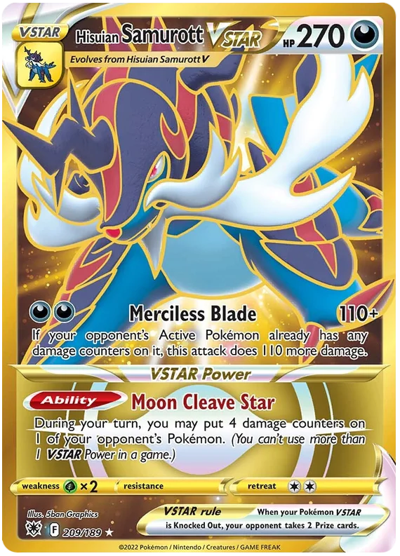 Hisuian Samurott VSTAR Astral Radiance Pokemon Card Singles 209/189