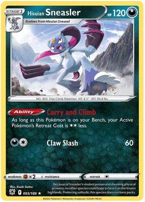 Hisuian Sneasler Astral Radiance Pokemon Card Singles 093/189