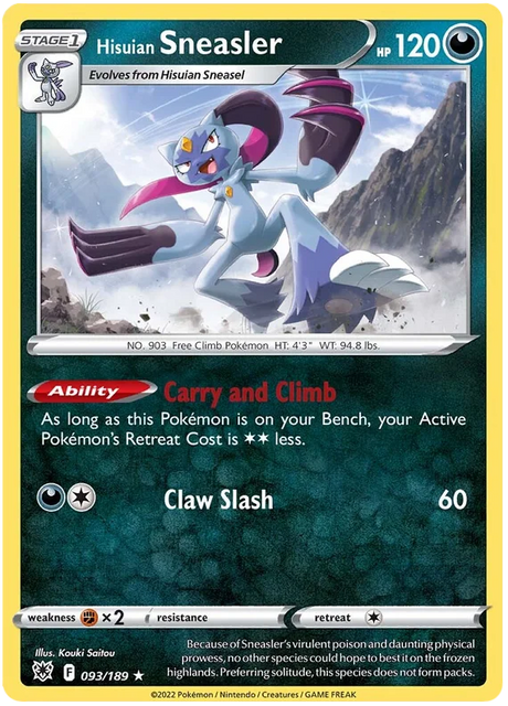 Hisuian Sneasler Astral Radiance Pokemon Card Singles 093/189
