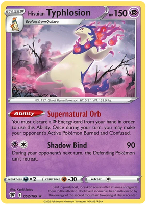 Hisuian Typhlosion Astral Radiance Pokemon Card Singles 052/189