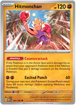 Hitmonchan 151 Single Pokemon Card