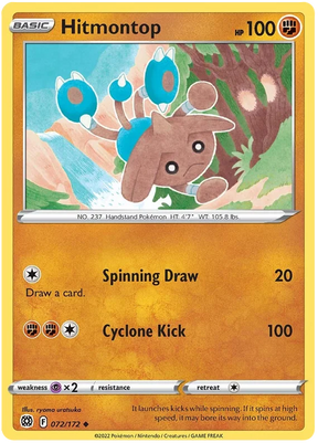 Hitmontop Brilliant Stars Pokemon Card Singles 072/172