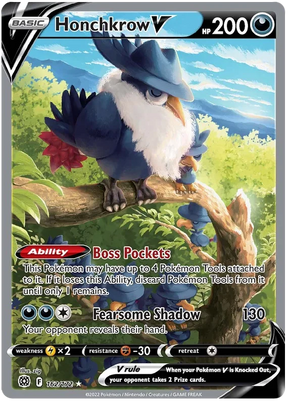 Honchkrow V Brilliant Stars Pokemon Card Singles 162/172