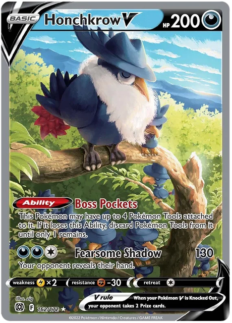 Honchkrow V Brilliant Stars Pokemon Card Singles 162/172