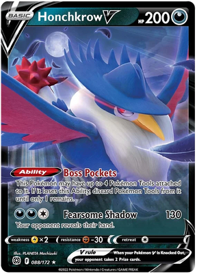 Honchkrow V Brilliant Stars Pokemon Card Singles 088/172
