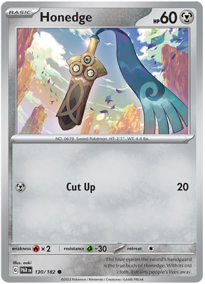 Honedge 130 Paradox Rift Single Pokemon Card 130/182